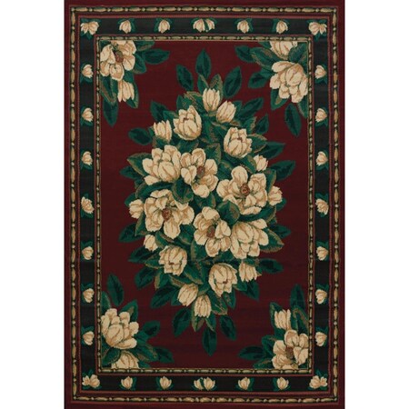Rlm Distribution 1 ft. 10 in. x 3 ft. Manhattan Magnolia Accent Rug, Burgundy HO2625425